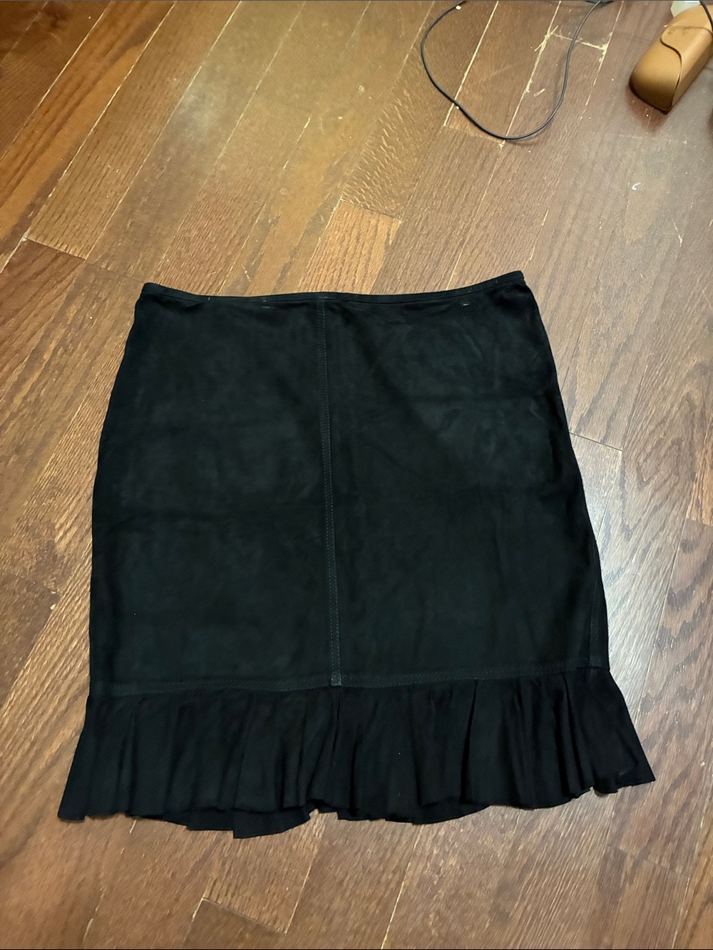 Blumarine Black Mini Skirt with Ruffle Hem